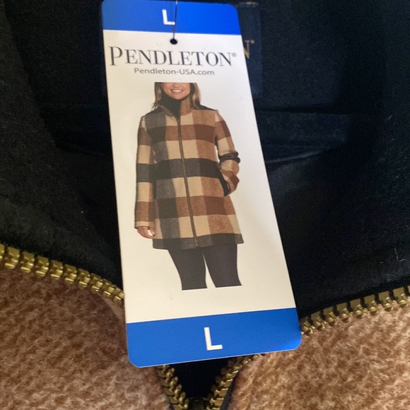 Women’s Pendleton Jacket Large NWT CharCamel Plaid - Picture 3 of 11